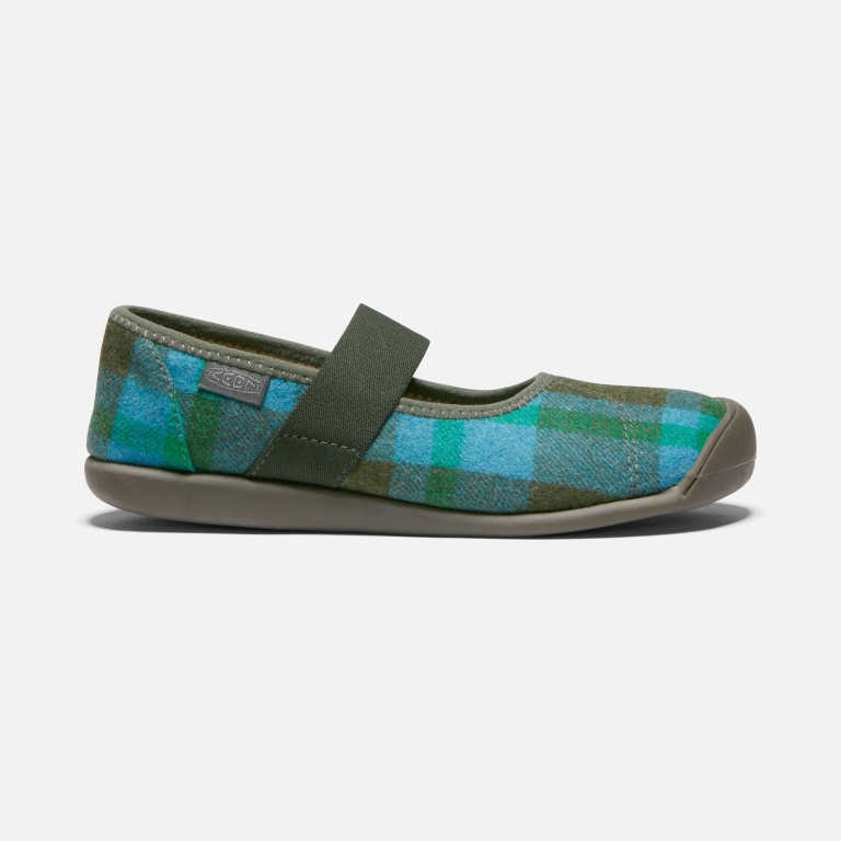 Keen Sienna Mary Jane Plaid Shoes - Women's Blue Dark Green Footwear